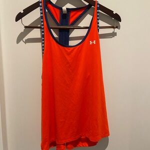 Under Armour Orange Sleeveless Tank Top - Med